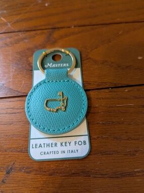 Masters Round Leather Key Fob Light Blue Crafted in Italy NEW on Card 2026